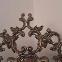 آینه و شمعدان برنزی نگین دار طرح تاج|صنایع دستی و سایر لوازم تزئینی|قدس, شهرقدس|دیوار
