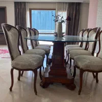 میز ناهار خوری ۱۰ نفره با یک میز اصافه بزرگ