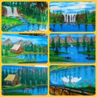 دیوارنویسی، نقاشی مدارس ، طرح سنگ باغ، دیوار نویسی