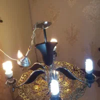 یک عدد لوستر استیل و چوب بدون حباب|لوستر و چراغ آویز|کرج, مهرویلا جنوبی|دیوار