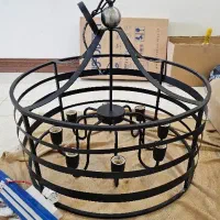 لوستر فلزی دایره ای ۸ شعله