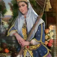 تابلو سه بعدی دختر قاجار با قاب نفیس چوبی|تابلو، نقاشی، عکس|تنکابن, |دیوار