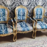 مبل استیل طلایی سرمه ای کلاسیک سلطنتی|مبلمان خانگی و میز عسلی|تهران, شهرک شهید باقری|دیوار