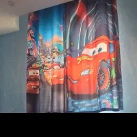پرده مدل مخمل پانچی طرح کودک مک کویین