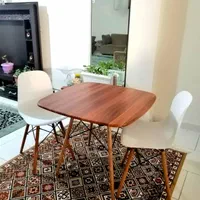 ست ۲نفره میزوصندلی پایه چوب شانار