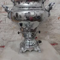 سماور گازی ده لیتر  ماندگار ورق برنج ضخیم نو