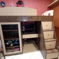 سرویس کامل تخت کمجا(تخت،کمد،میز تحریر و ویترین)