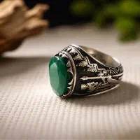 انگشتر زمرد هندی(جید) آلیاژی پاسارگاد