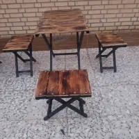 میز و صندلی تاشو چوبی