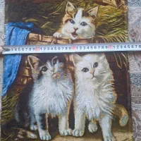 فرش دستباف سه گربه بازیگوش برجسته شده|تابلو فرش|اصفهان, سپاهان‌شهر|دیوار