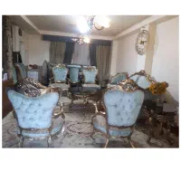 مبلمان استیل ورق طلا ۸ نفره با نهارخوری ۸ نفره|مبلمان خانگی و میز عسلی|لواسان, |دیوار