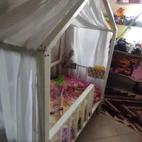 تخت دخترونه با تشک طبی|تخت و صندلی بچه|اسلامشهر, شاطره|دیوار