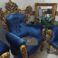 مبل سلطنتی تمام چوب راش پرمنبت ورق طلامبل چستر|مبلمان خانگی و میز عسلی|بروجرد, |دیوار