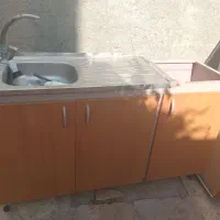 کابینت فلزی به همراه گاز سینک و هود به