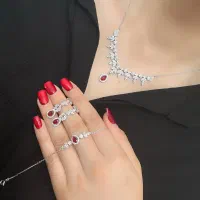 سرویس تمام نقره مدل یاقوت سرخ و فلاور عین طلا