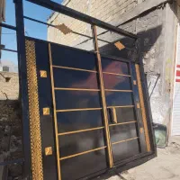 درب حیاط نو رنگ کرده ورق دومیل|مصالح و تجهیزات ساختمان|لردگان, |دیوار