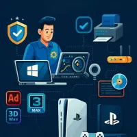 نصب بازی/کنسول/کامپیوتر/عیب یابی/نرم افزار در محل