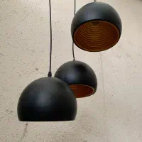 لوستر سقفی فلزی سه شاخه