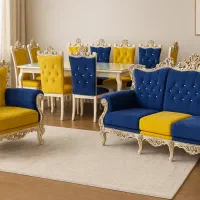 ست مبل و میز ناهارخوری استیل مدل عروس، بسیار تمیز