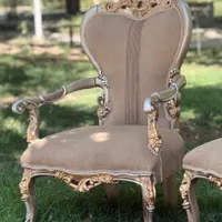 کار دسته چوبی ۹نفره با میز جلو مبلی وشیشه|مبلمان خانگی و میز عسلی|اصفهان, ماشاده (رهنان)|دیوار