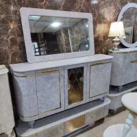 آینه‌کنسول ست میزتلوزیون آینه بژ|بوفه، ویترین، کنسول|تهران, شهرک ولیعصر جنوبی|دیوار