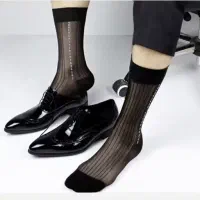 جوراب مردانه ابریشمی شیشه ای  ساده  وطرحدار