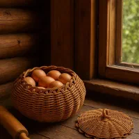 سبد زیبای حصیری