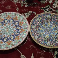 دوعددبشقاب میناکاری شده نو