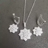 نیم ست نقره طرح شکوفه گل