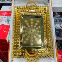 سینی طلایی موره دار رنگ ثابت