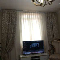 دوعدد والان کنارپرده طوسی بژ طلایی درحد نو نو