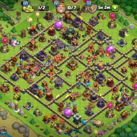 اکانت کلش آف کلنز تاون هال 17 با مپ شب تان 10