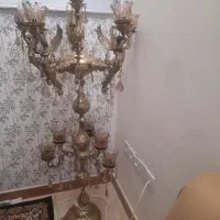 آباژور تمام برنز سنگین وزن دو طبقه|لوستر و چراغ آویز|کرمانشاه, |دیوار