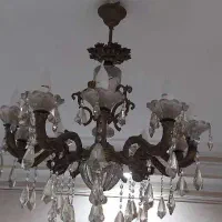 لوستر ۱۰ شاخه تمام برنج|لوستر و چراغ آویز|گرگان, |دیوار