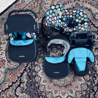 کالسکه دو قلو گودبیبی همراه کریر صندلی ماشین شو|کالسکه و لوازم جانبی|تهران, مینیسیتی (شهرک نفت)|دیوار