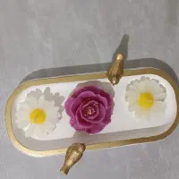 پک سه تایی شمع همراه با سینی ۵۰|صنایع دستی و سایر لوازم تزئینی|بیرجند, |دیوار