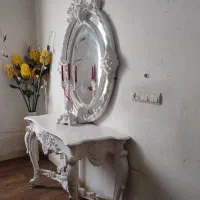 آینه و کنسول رنگ سفید|بوفه، ویترین، کنسول|اندیمشک, |دیوار