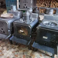 بخاری هیزمی ورق دومیل درب شیشه نسوز ازتولیدی بگیر