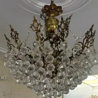 لوستر کریستال و برنز|لوستر و چراغ آویز|کرج, باغستان|دیوار