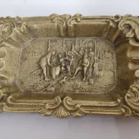 زیر سیگاری برنجی کارشده اروپایی سنگین