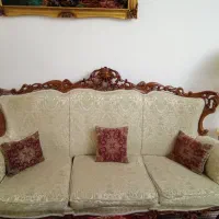 مبل و ناهار خوری کلاسیک چوب و پارچه