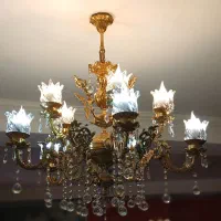 دو عدد لوستر برنزی(سیاه قلم)و سنگین