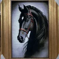 تابلوفرش دستبافت/تابلو فرش طرح کله اسب