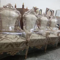 مبل سلطنتی 9نفره چوب راش و گردو 15ماهه|مبلمان خانگی و میز عسلی|میاندوآب, |دیوار