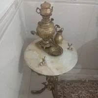 میز برنجی سماور پنج تیکه با دو تا آهو