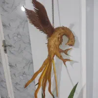 ۲ عددمجسمه چوبی قدیمی بزرگ