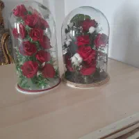 دو عدد گل شیشه ای سالم