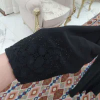 مانتو مجلسی جنس ریون زنانه سایز بزرگ مشکی در حد نو|لباس|فردیس, فردیس|دیوار