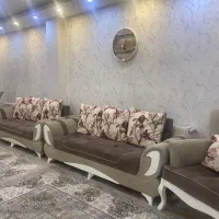 مبل هشت نفره سالم بدون نشست پارچه سالمه بدون زدگی