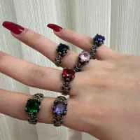 حلقه نقره ۹۲۵ با سنگهای رنگی|جواهرات|رشت, گلسار|دیوار